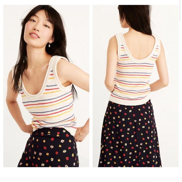 Madewell Tops - Madewell Scoop Sweater Tank In All Good Stripe